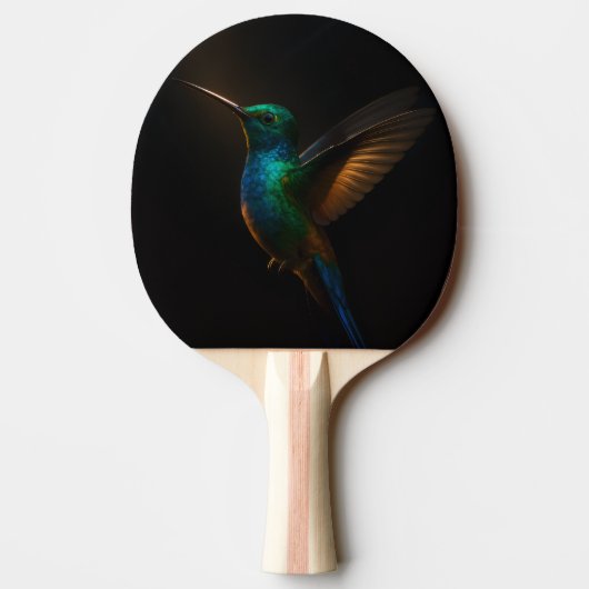 Zwart 4 Luxe pingpong paddle, Vliegende kolibrie Tafeltennisbatje (Achterkant)