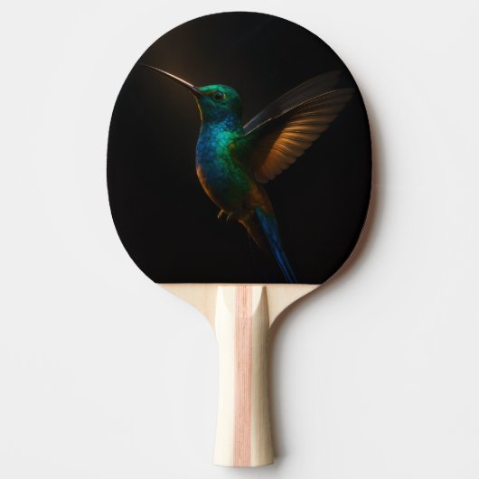 Zwart 4 Luxe pingpong paddle, Vliegende kolibrie Tafeltennisbatje (Voorkant)