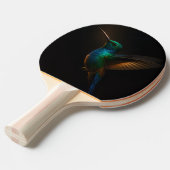 Zwart 4 Luxe pingpong paddle, Vliegende kolibrie Tafeltennisbatje (Voorkant Gekanteld)