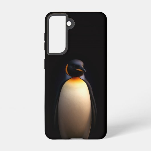 Zwart 4 Luxe Samsung Galaxy S21, Emperor Penguin Hoesje (Achterkant)