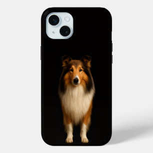 Zwart 4 Luxe, trouwe Collie-hond iPhone 15 Plus Mini Hoesje