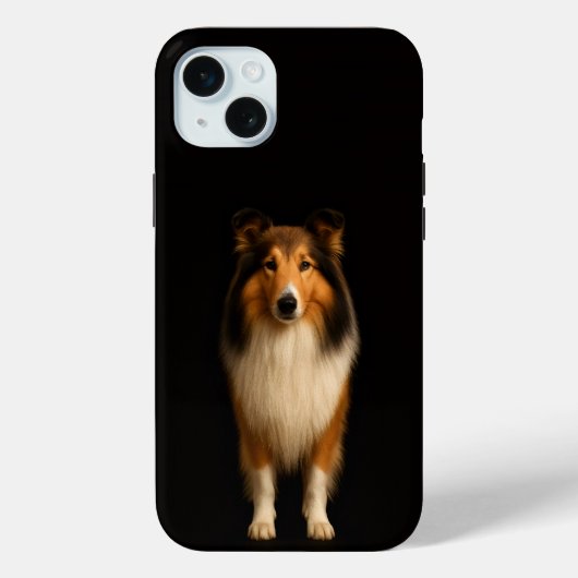 Zwart 4 Luxe, trouwe Collie-hond iPhone 15 Plus Case-Mate iPhone Case (Achterkant)