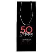 Zwart 50 en Fabulous Elegant 50e Verjaardag Wijn Cadeautas (Achterkant)