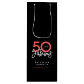 Zwart 50 en Fabulous Elegant 50e Verjaardag Wijn Cadeautas (Voorkant)