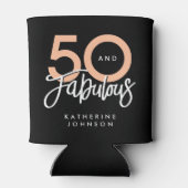 Zwart 50 en Fabulous Moderne 50ste Verjaardag Blikjeskoeler (Achterkant)