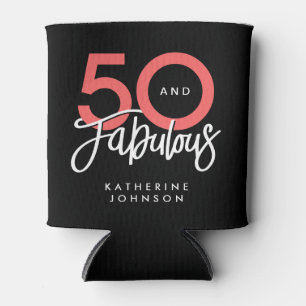 Zwart 50 en Fabulous Moderne 50ste Verjaardag Blikjeskoeler