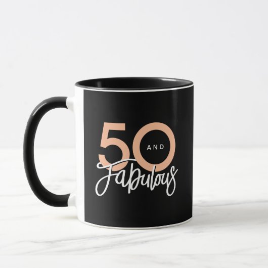 Zwart 50 en Fabulous Moderne 50ste Verjaardag Mok (Links)