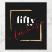 Zwart 50 & Fabulous Modern Wijn Etiket (Enkel label)