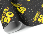 ZWART 50e verjaardag Cadeaupapier (Rol Hoek)