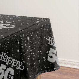 ZWART 50ste met Grijze typografie Tafelkleed