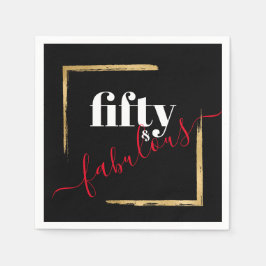 Zwart 50ste verjaardag Fabulous Elegant Zwart & Go Servet