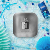 Zwart 50ste verjaardag papieren bordje (Feest)