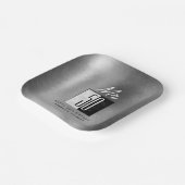 Zwart 50ste verjaardag papieren bordje (Gebogen)