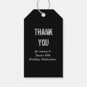 Zwart 50th Any Age Verjaardag Dank u Cadeaulabel (Achterkant)