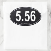 Zwart 5.56 Marathon Type Ovale sticker (Tas)