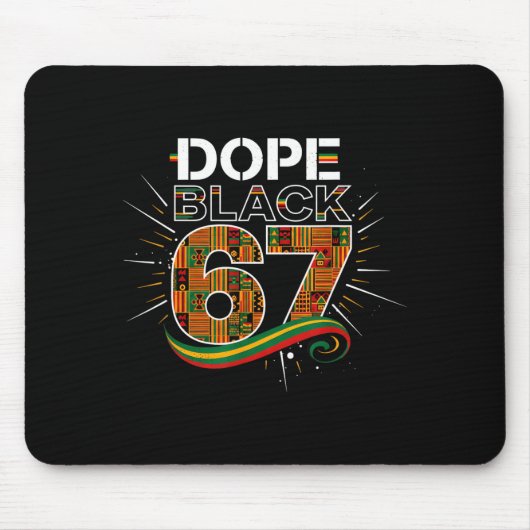 Zwart 67 Black History Month Zes Zeven Meme Muismat (Voorkant)