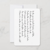 Zwart 70s Stijl Schots Gedicht Verjaardag Kaart (Achterkant)