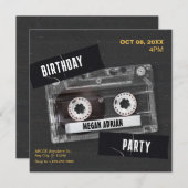  zwart 80's muziek Casette esthetiek Kaart (Voorkant / Achterkant)