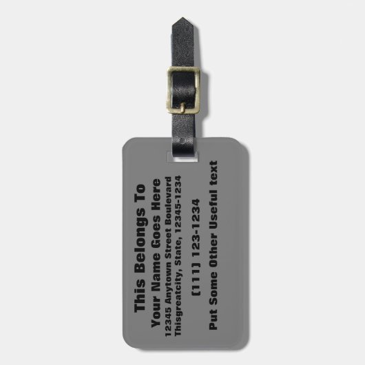 zwart 8 x 11 ontwerp uw eigen product bagagelabel (Voorkant verticaal)