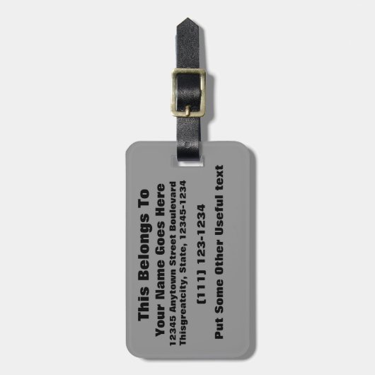 zwart 8 x 11 ontwerp uw eigen product bagagelabel (Voorkant verticaal)