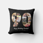 Zwart 90e nummer Fotocollage Custom Greeting Kussen (Voorkant)