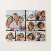 Zwart 9 Foto Vierkant Collage - met script wit Legpuzzel (Horizontaal)