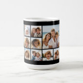 Zwart 9 foto vierkante collage koffiemok (Center)
