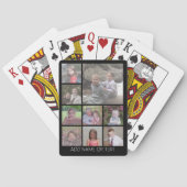 Zwart 9 Photo Square Collage, eenvoudige witte tek Pokerkaarten (Achterkant)
