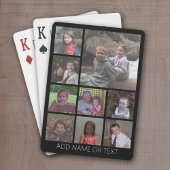 Zwart 9 Photo Square Collage, eenvoudige witte tek Pokerkaarten