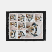 Zwart 9-vierkante foto Collage met witte tekst Fleece Deken (Voorkant (Horizontaal))