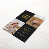 Zwart A Nieuw Hoofdstuk begint Afstuderen Folie Uitnodiging (Gedraaid)