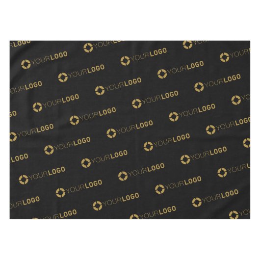 Zwart, aangepast bedrijf, Logo promotiescherm Tafelkleed (Voorkant (Horizontaal))
