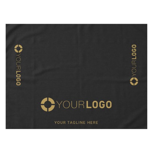 Zwart, aangepast bedrijf, Logo promotiescherm Tafelkleed (Voorkant (Horizontaal))