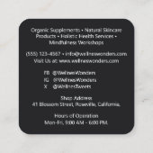 Zwart Aangepast Bedrijf Logo QR Code Modern Minima Vierkante Visitekaartje (Achterkant)