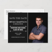 Zwart, aangepast foto-Afstuderen Opslaan datum Briefkaart (Voorkant / Achterkant)