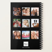 Zwart aangepast fotofamilie collage naam script planner (Achterkant)
