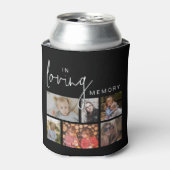 Zwart Aangepast In Loving Memory 12 Fotocollage Blikjeskoeler (Blikje Voorkant)