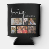 Zwart Aangepast In Loving Memory 12 Fotocollage Blikjeskoeler (Voorkant)