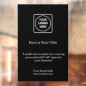 Zwart aangepast logo | Minimaal stijlvol bedrijfsm Raamsticker (Vel 2)