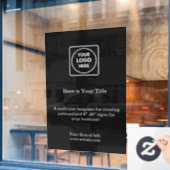 Zwart aangepast logo | Minimaal stijlvol bedrijfsm Raamsticker (Cafe Raam)