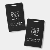 Zwart aangepast logo | Moderne gepersonaliseerde w Badge (Voor- en achterkant)