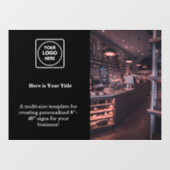 Zwart aangepast logo | Stijlvol merk bedrijfs- Raamsticker (Vel)