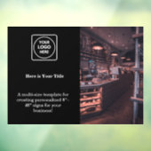 Zwart aangepast logo | Stijlvol merk bedrijfs- Raamsticker (Vel 3)