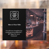 Zwart aangepast logo | Stijlvol merkzakelijk  Raamsticker (Vel 2)