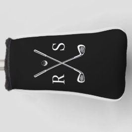 Zwart Aangepast Monogram Eenvoudig Minimalistisch Golfheadcover