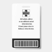 Zwart aangepast personeelsbeveiligings-ID, logo, s Badge (Achterkant)