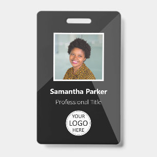 Zwart aangepast personeelslid - foto-ID, logo, str Badge