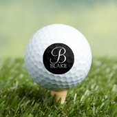 Zwart, aangepast script monogram en naam golfballen (Insitu Shirt)