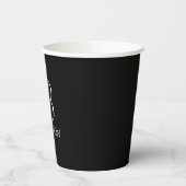 Zwart, aangepast script monogram en naam papieren bekers (Links)