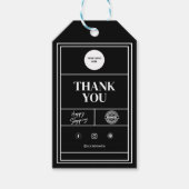 Zwart Aangepast Zakelijk Gift Label Cadeaulabel (Voorkant)